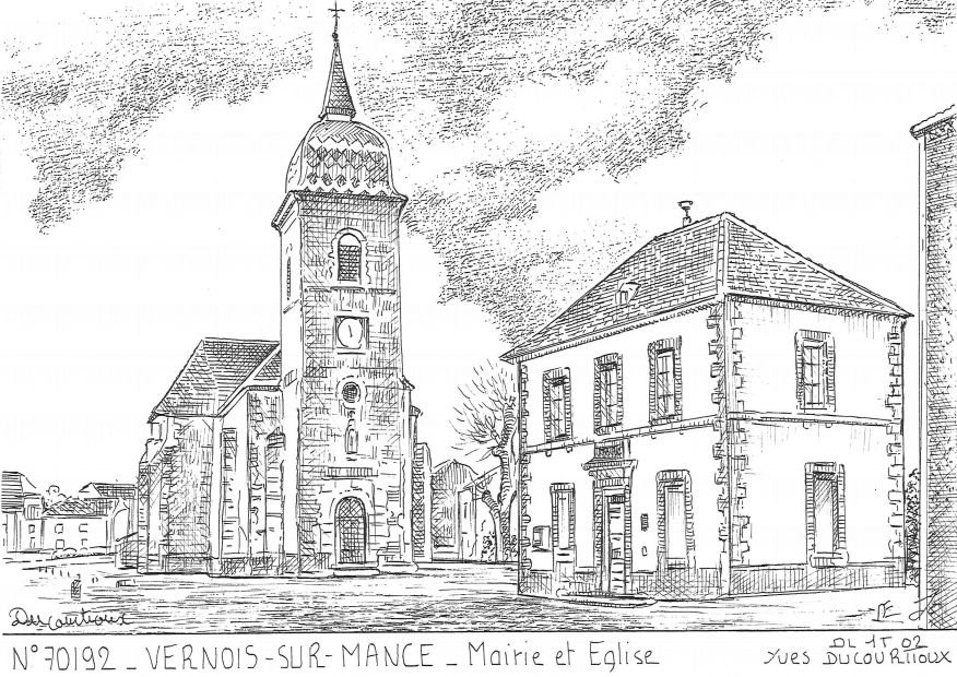 N 70192 - VERNOIS SUR MANCE - mairie et église